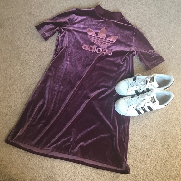 adidas Dresses & Skirts - NWOT dark purple velvet adidas dress
